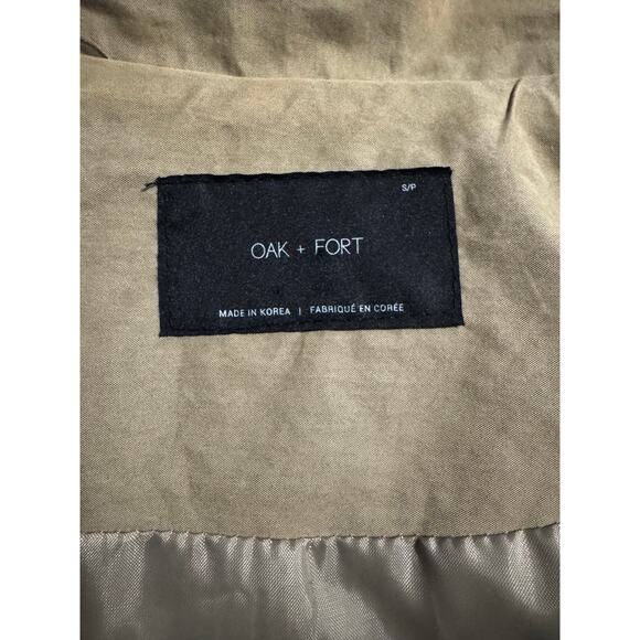 OAK + FORT Oversized Utility Coat Khaki, Minimalist Modern Size Small Oversized - Picture 7 of 9